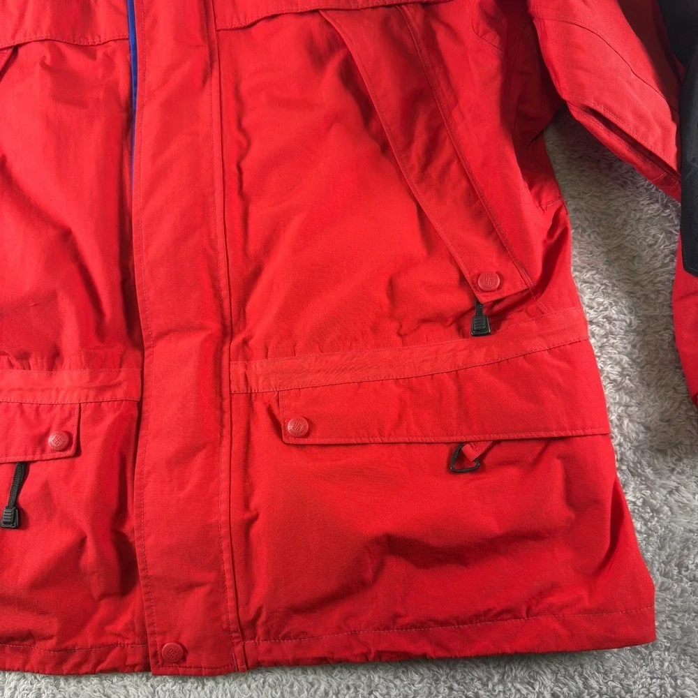 Columbia Sportswear Ascent Omni-Tech Parka Jacket Mens XL Red‎ Black Vintage
